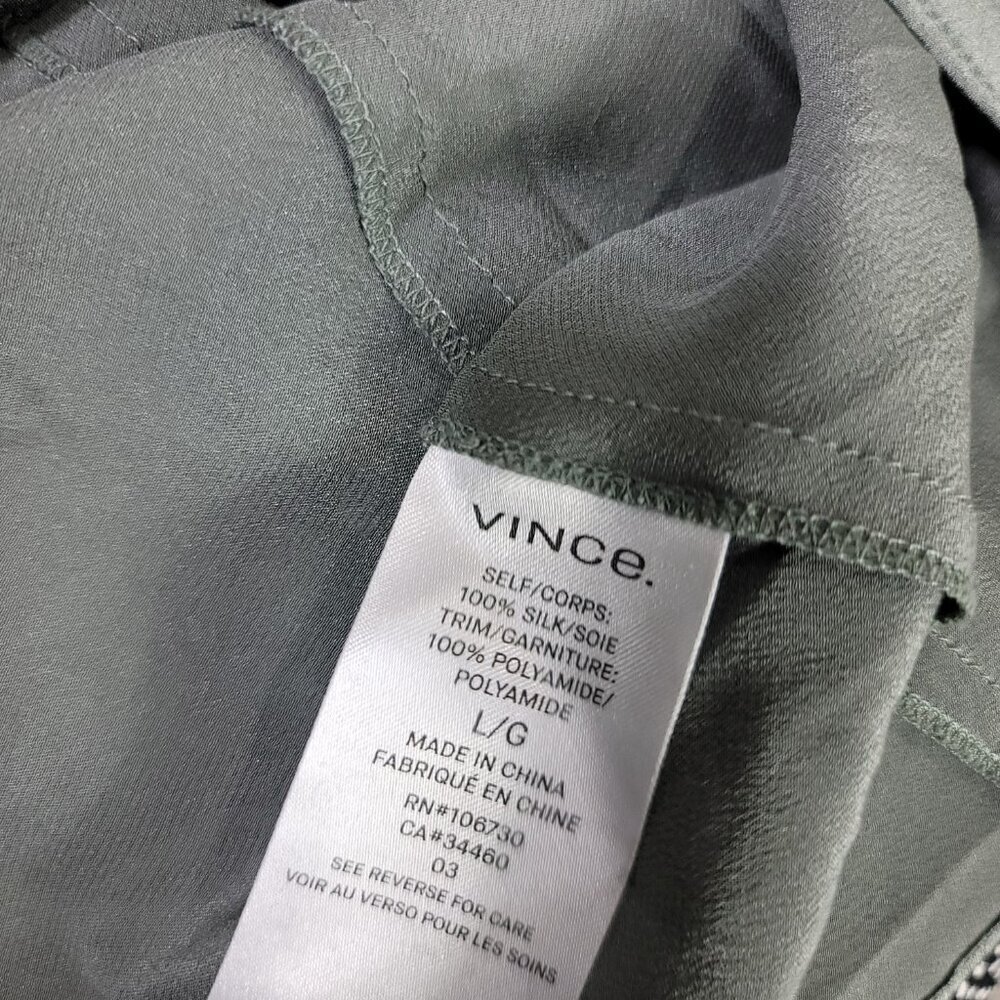 Vince Gray Lace-Trim 100% Silk Women's Camisole Top | Size L - Picture 7 of 8